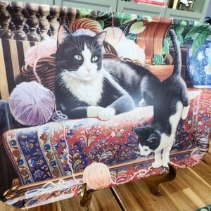 ✨️SET OF 2✨️ Vintage 1990s "Kitten Sitting" by Mary Ann Lasher Melamine Trays